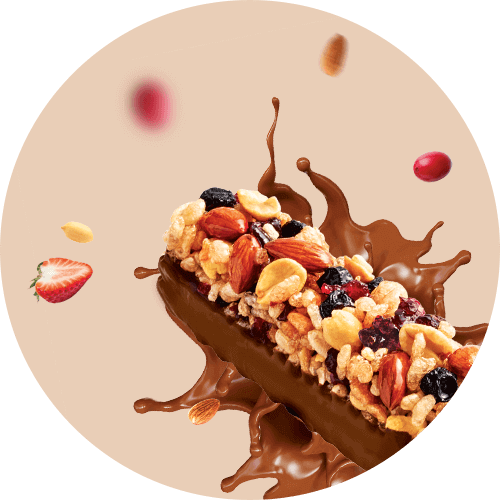 Close up of Kellogg's K Energy Protein Bar with Almonds & Berries