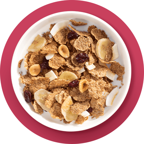 A bowl of Special  K Gourmet With Milk