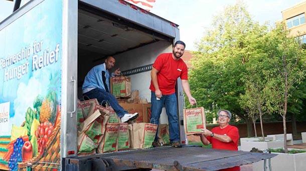 Hosting food drives and working with partners to feed our neighbors