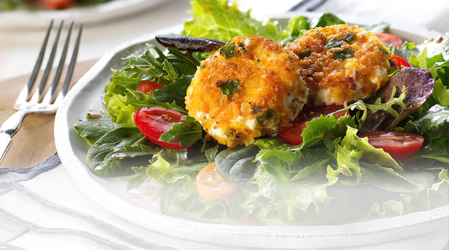 Crispy Warm Goat Cheese and Tomato Salad