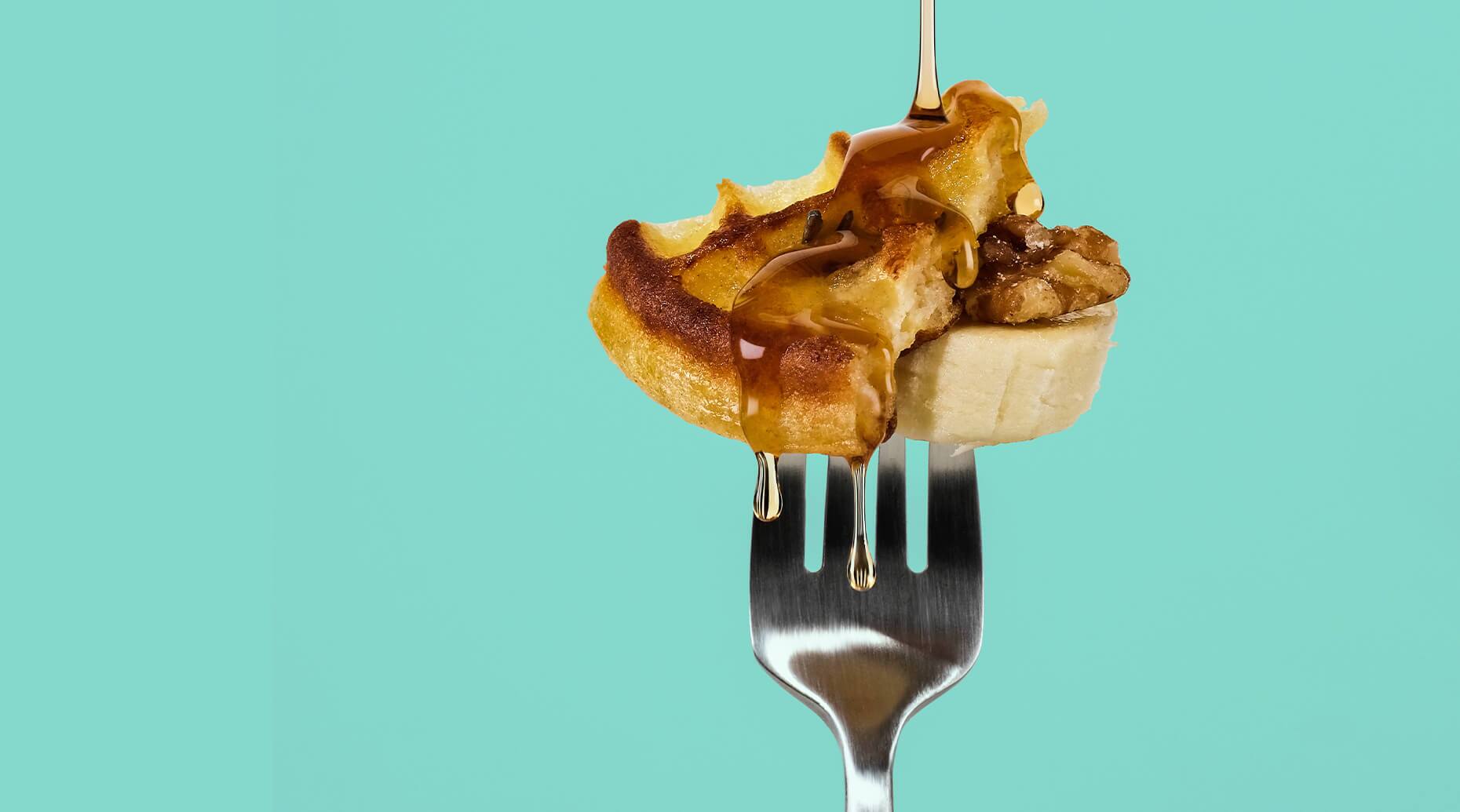 Eggo Waffle on fork